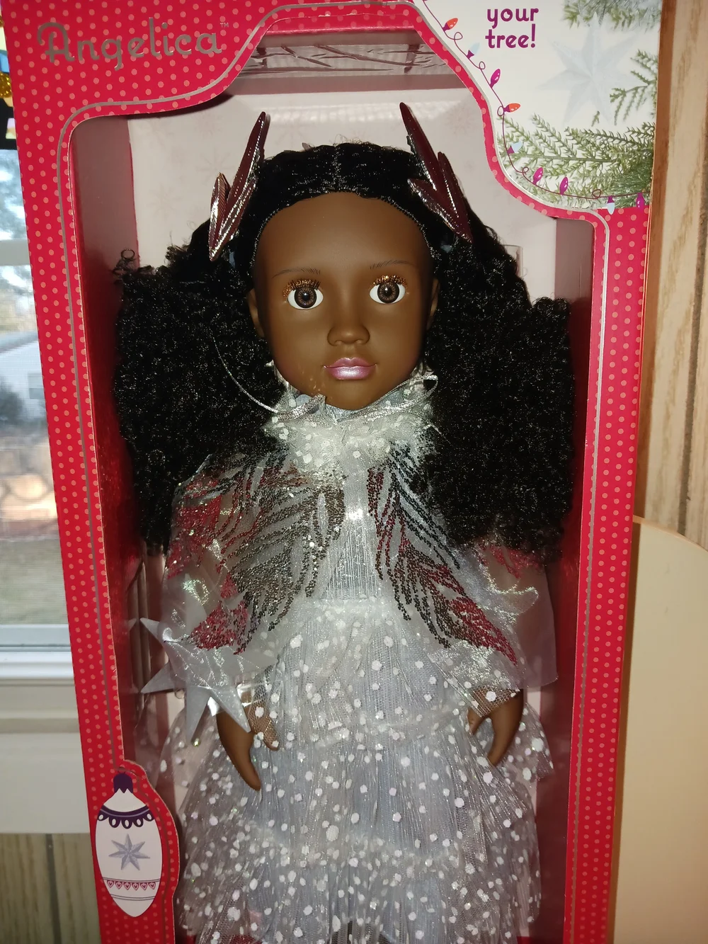 Our Generation 18 inch Angelica Fairy Princess Doll White Dress Silver Shoes
